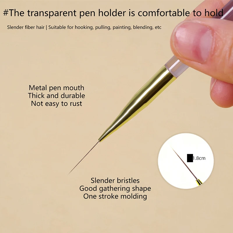 Pennelli per nail art Pennello per unghie in gel Pennello per pittura per smalto estremamente fine Disegno per nail art Design