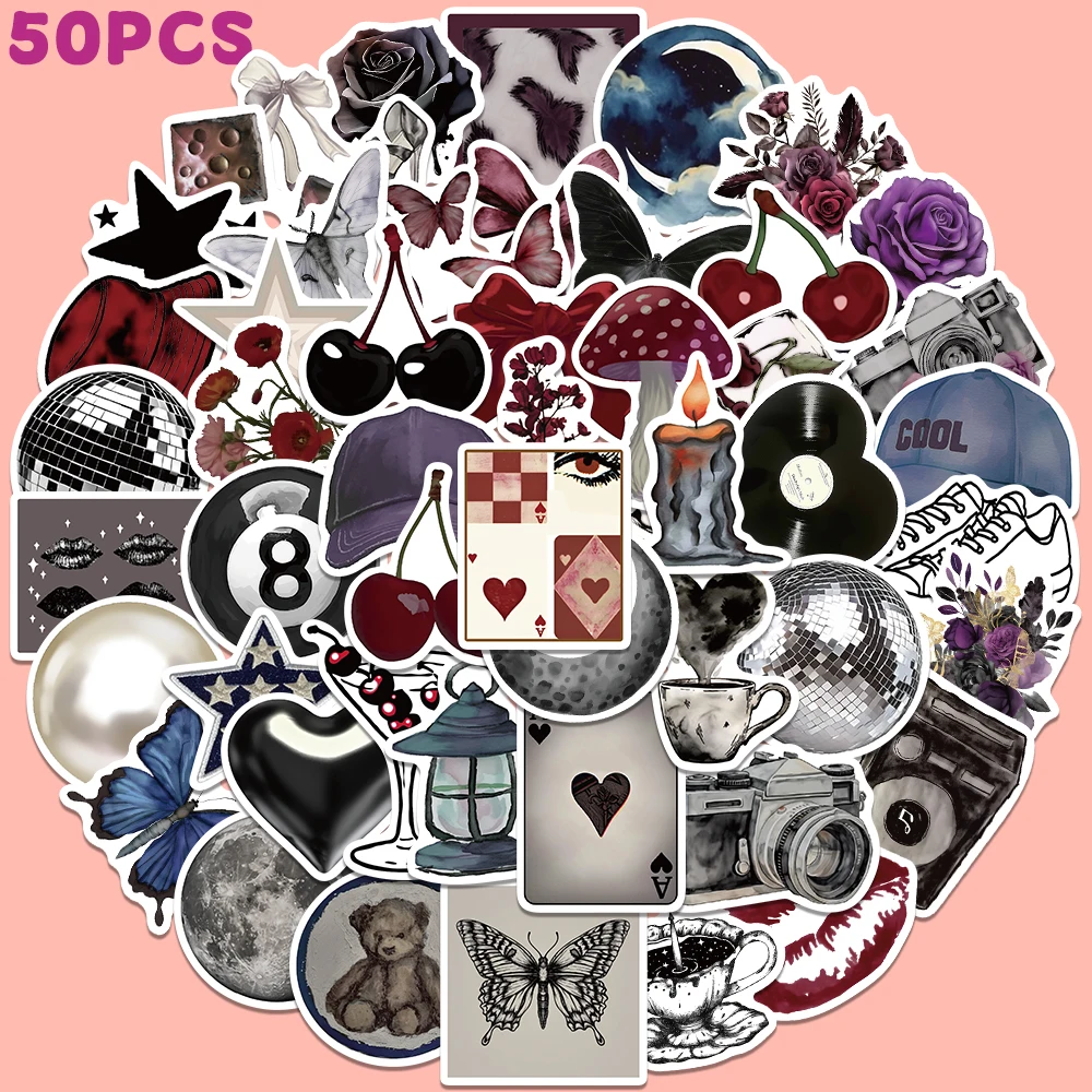 

50pcs Pinterest Fashion Sticker For Phone Fridge Closet Wallet Backpack Envelope Label Magazine DIY Decoration Sticker PVC Gift