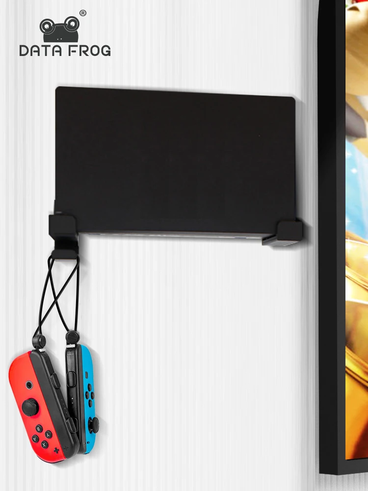 DATA FROG Wall Support Mount Holder Rings Hanger Mural Stand For Nintendo Switch Joycon Oled TV Base Dock Controller Accessories