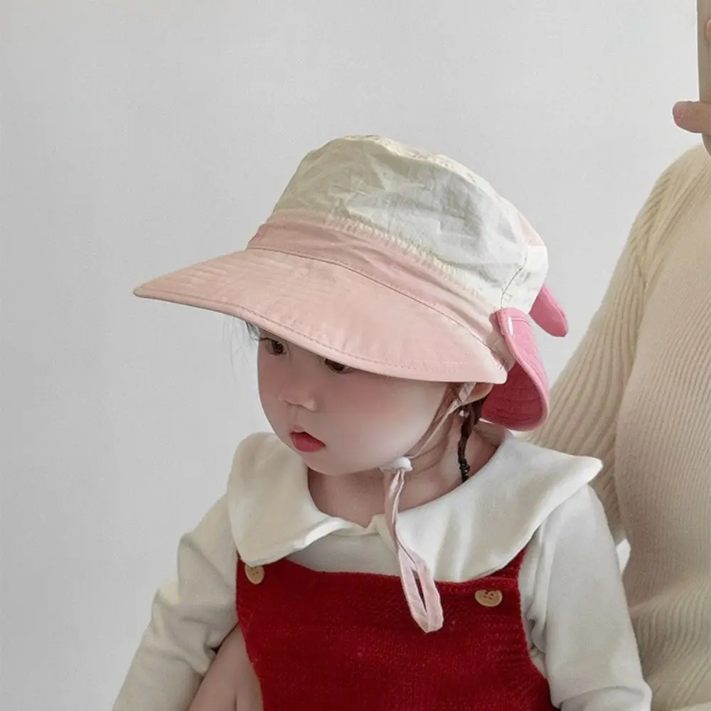 

Quick-dry Cartoon Animal Bucket Hat Detachable Shading Hat Summer Kid Sunhat Letter Embroidery Anti-UV Sun Hat