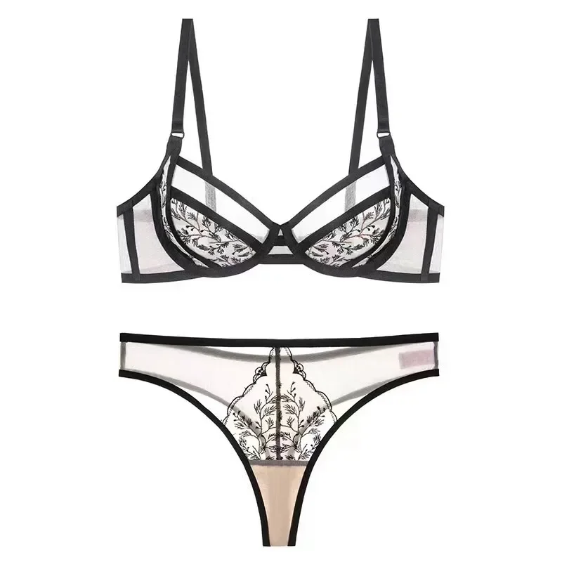 

Thin Lace Bra Set Women Sexy Lingerie Set See Through Underwear Elegant Bra and Panty Set Brief Sets chic