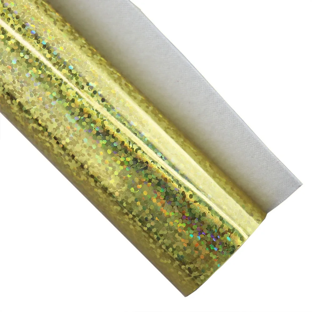 30x134cm Iridescent Holographic Mirror Faux Synthetic Leather Fabric Roll For Bows Earring Decoration DIY BH406