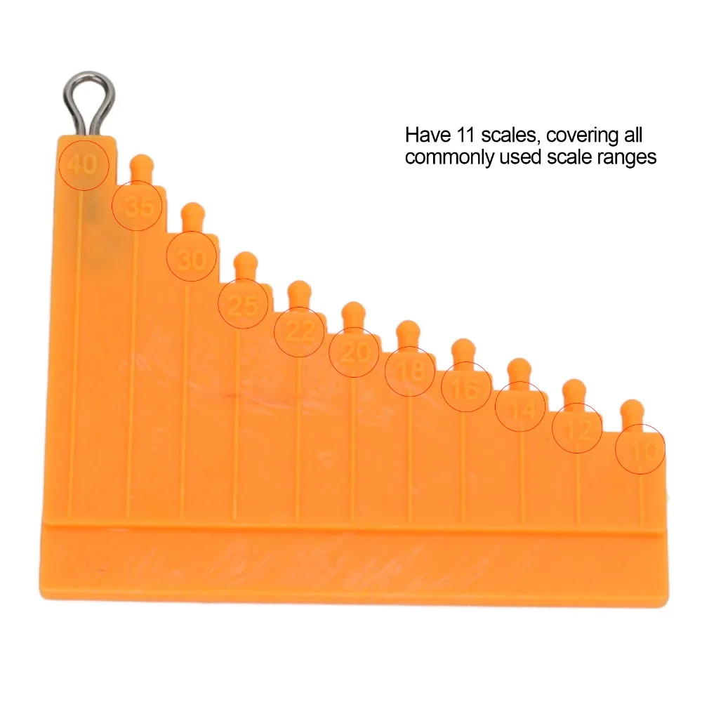 5pcs ABS Carp Fishing Hair Gauge Lightweight Orange Carp Fishing Hair Knot Puller 10mm to 40mm Fishing Hair Knot Puller view 3