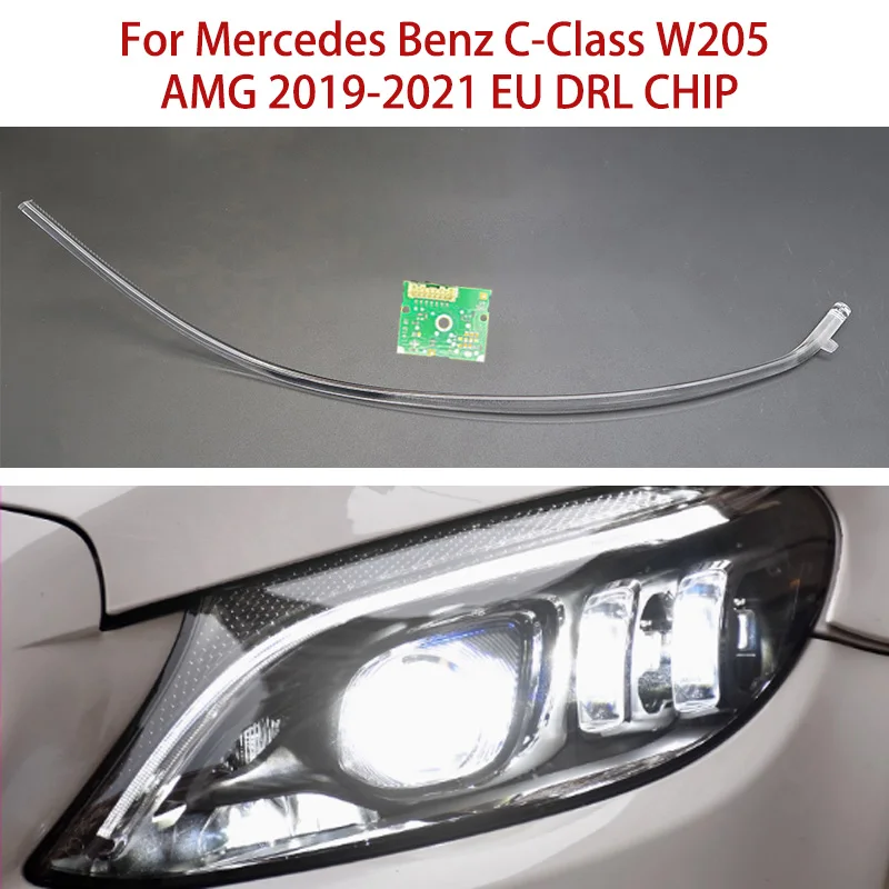 

Дневные ходовые огни для Mercedes-Benz C-Class W205 AMG, модуль балласта белого ангельского глаза, 2019-2021, европейское издание, автомобильный DRL CHIP