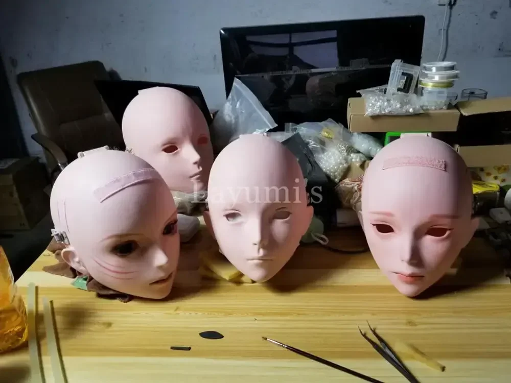 (JW 26) Carton Anime CG Kigurumi Mask Cosplay Full Head Mask Kigurumi Diffuse Exhibition Crossdresser Halloween Cospaly Mask