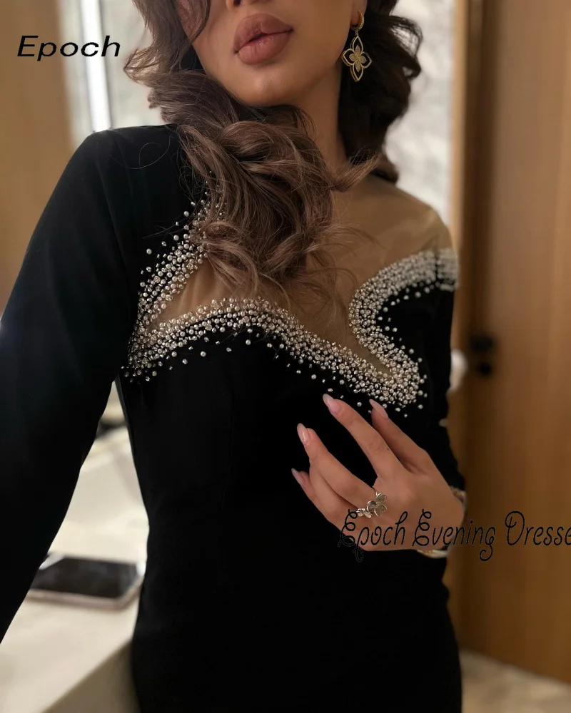 Epoch Long Evening Dress فساتين مناسبة رسميةO-Neck Mermaid Elegant Sequined Tulle Cocktail Prom Gown For Sexy Women 2024