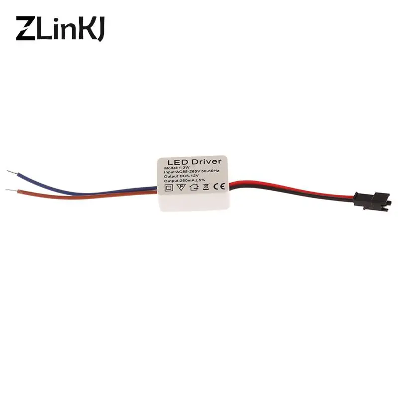 1Pc LED Driver 260mA 1-3W alimentatore LED adatta AC 85V-265V a DC 5-12V LED luci Driver per LED Drive Power