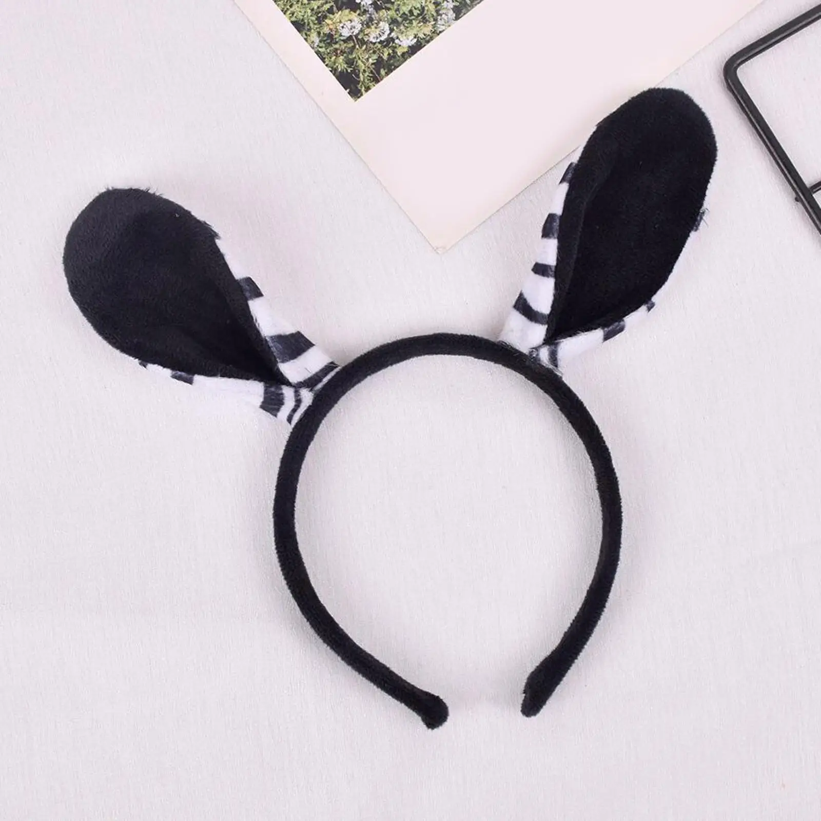 Zestaw uszu zebry i długiego ogona, akcesoria do kostiumu, opaska na głowę dla dzieci, motyw zwierzęcy.