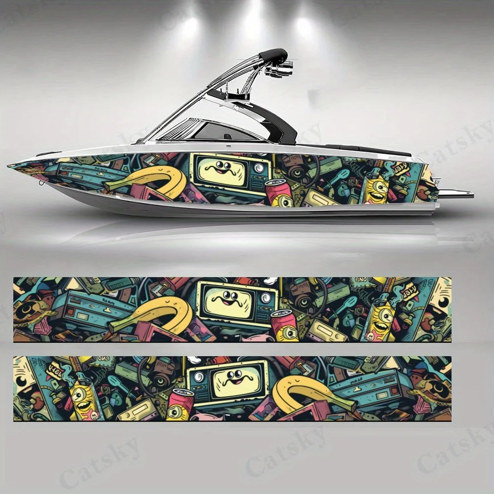 

Retro Trendy Toy Boat sticker vinyl ship pontoon deck Boat fishing decorative pontoon boats decal