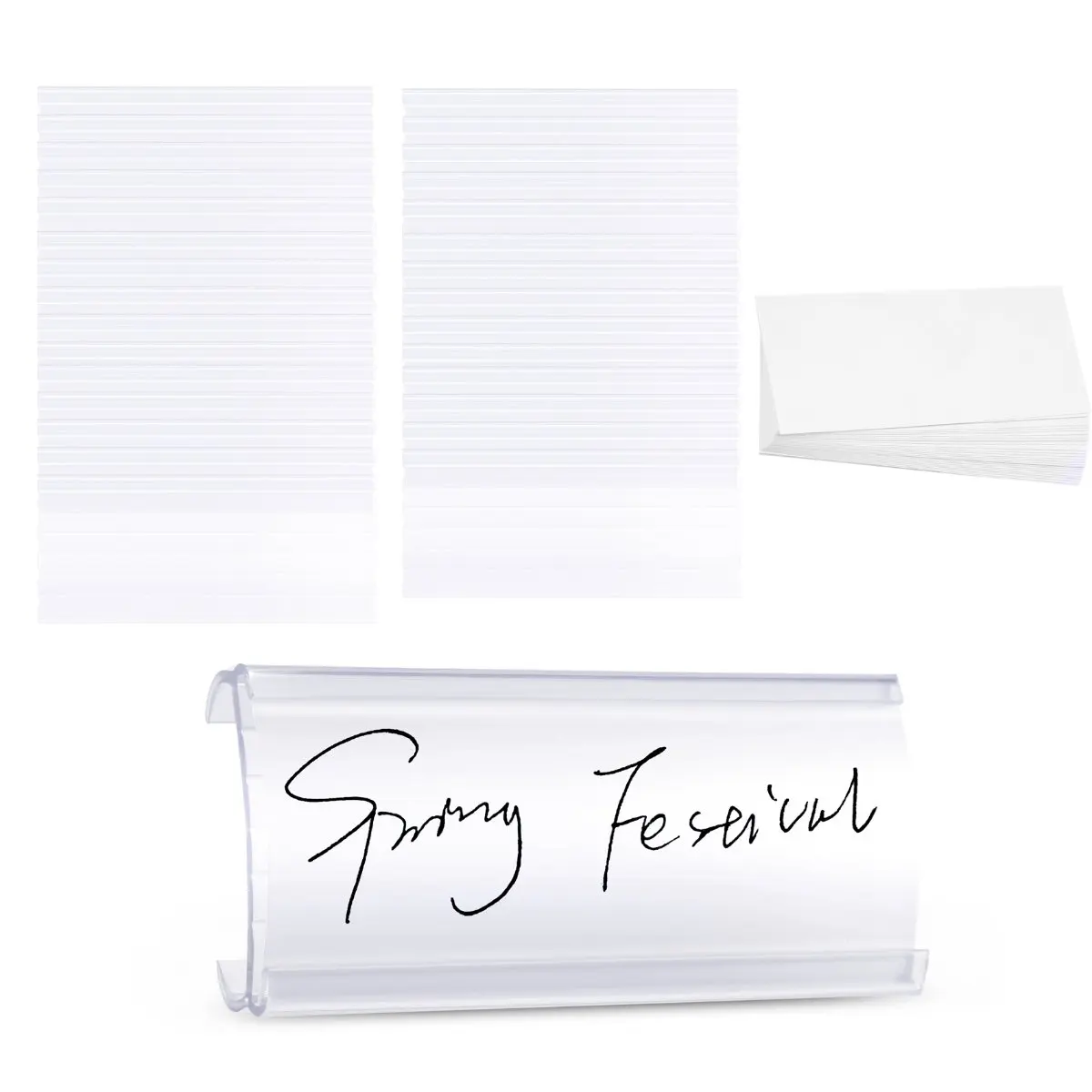 Customer Favorite Wire Shelf Label Holders, 30 Pack Plastic Wire Shelf Label Clips With Label Paper Removable Wire Rack Label Ho