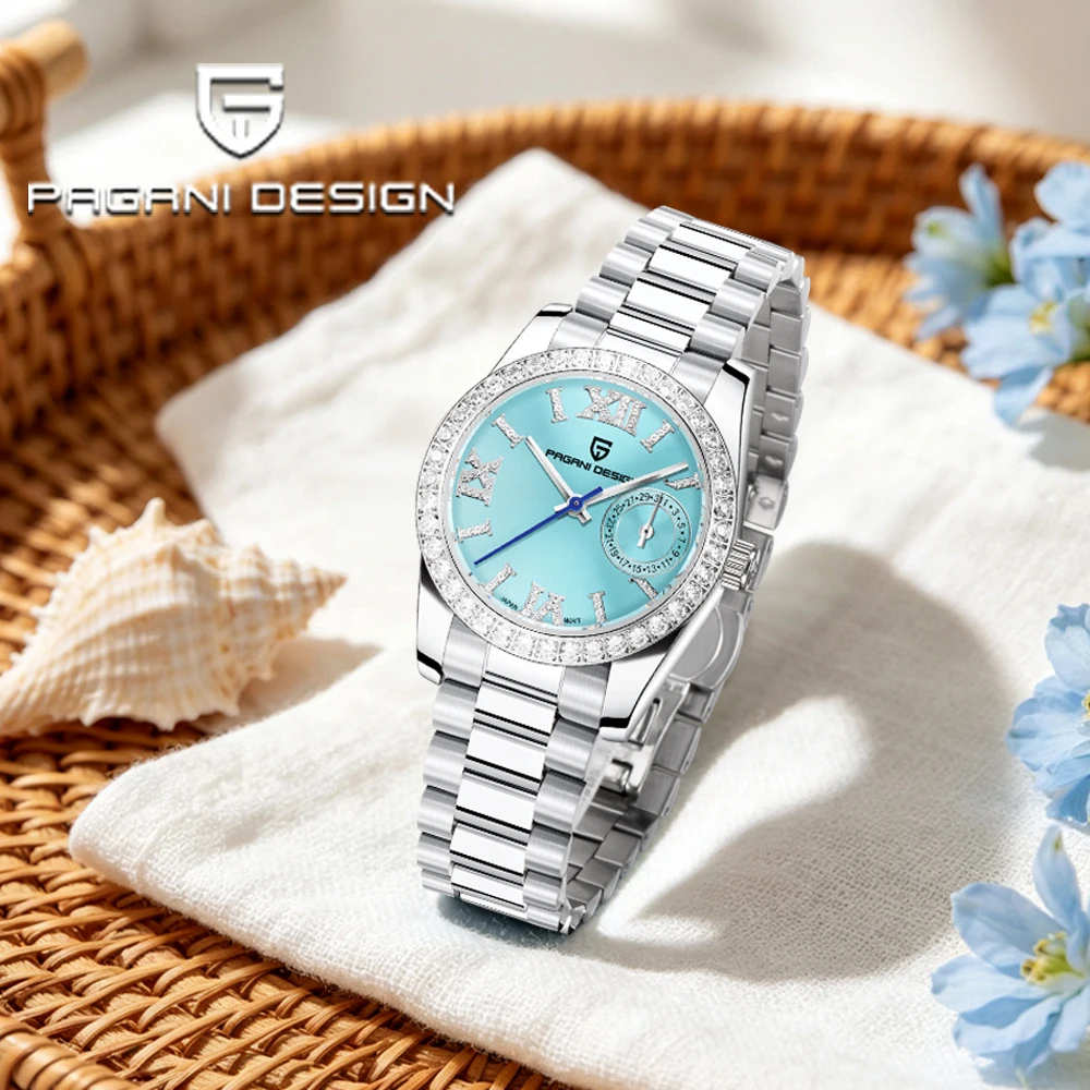 2026women's quartz watch fashion brand Pagani design VH65 sapphire waterproof women's watch calendar steel watch women's leisure
