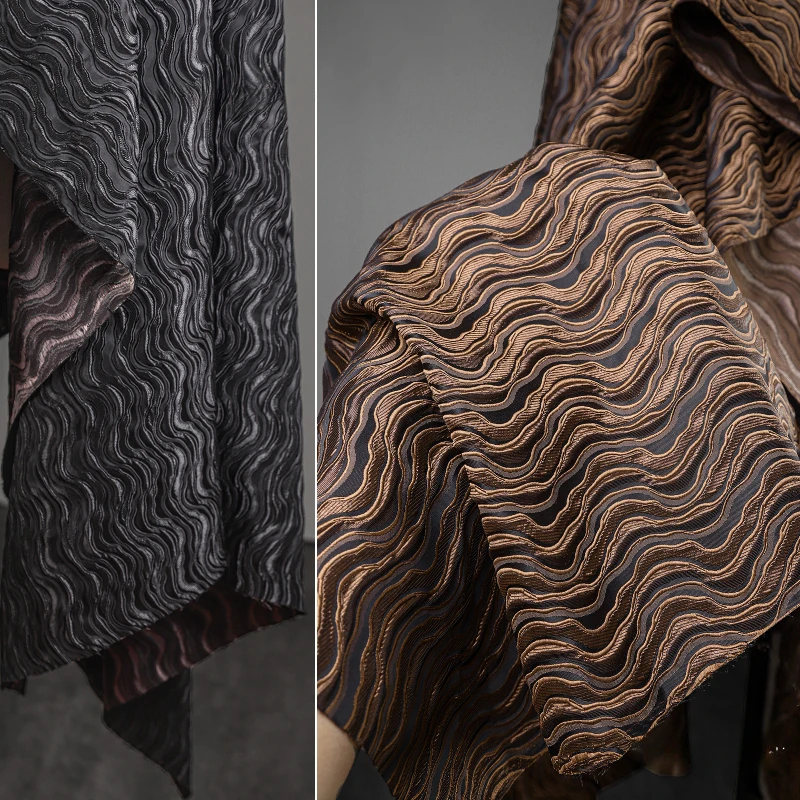 Rock Water Wave Texture Jacquard Heavy Industry Reconstruction of Irregular Concave Convex Texture Coat Fabric