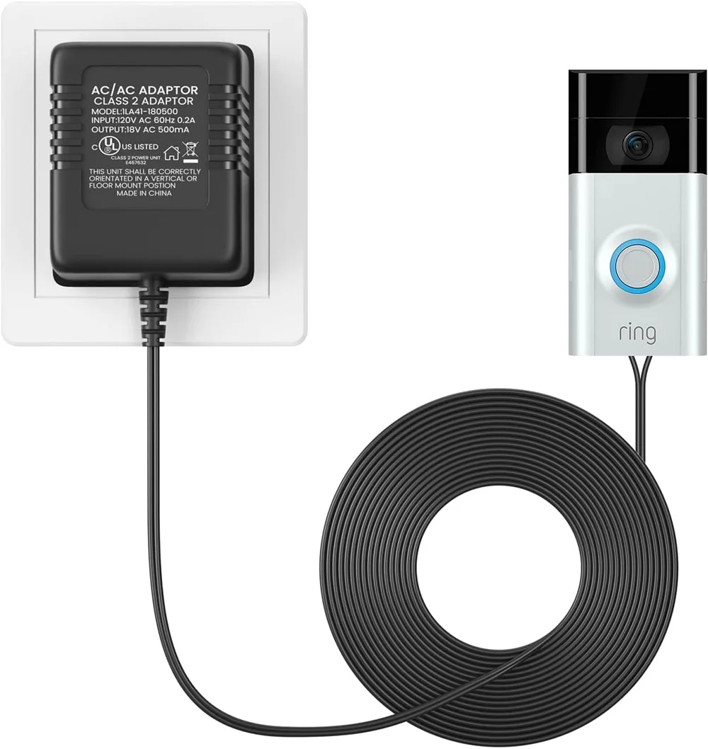 Video doorbell Special Power Transformer, 18V500MA Ring doorbell Power Adapter, Compatible with Ring, Nest, Eufy, Wyze,