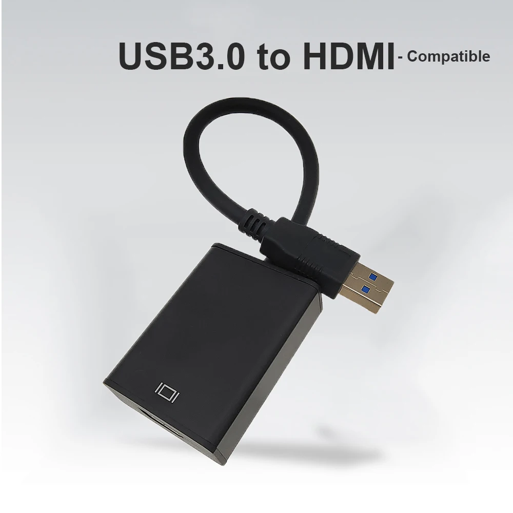 1080P USB 3.0 to HDMI-Compatible Drive Free External Audio Video Adapter Cable Multi Display Converter for Desktop Laptop PC