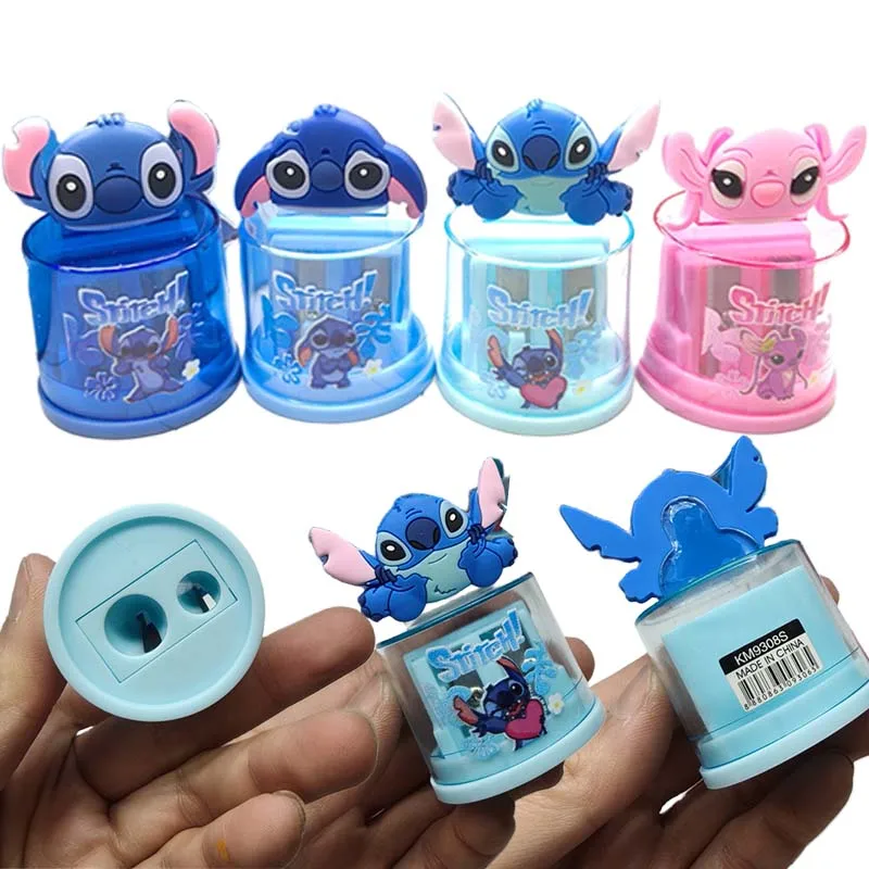 

Disney Stitch Double Hole Pencil Sharpener Creative Transparent Pen Knife Kids Student Cutting Stationery School Supplies Gifts