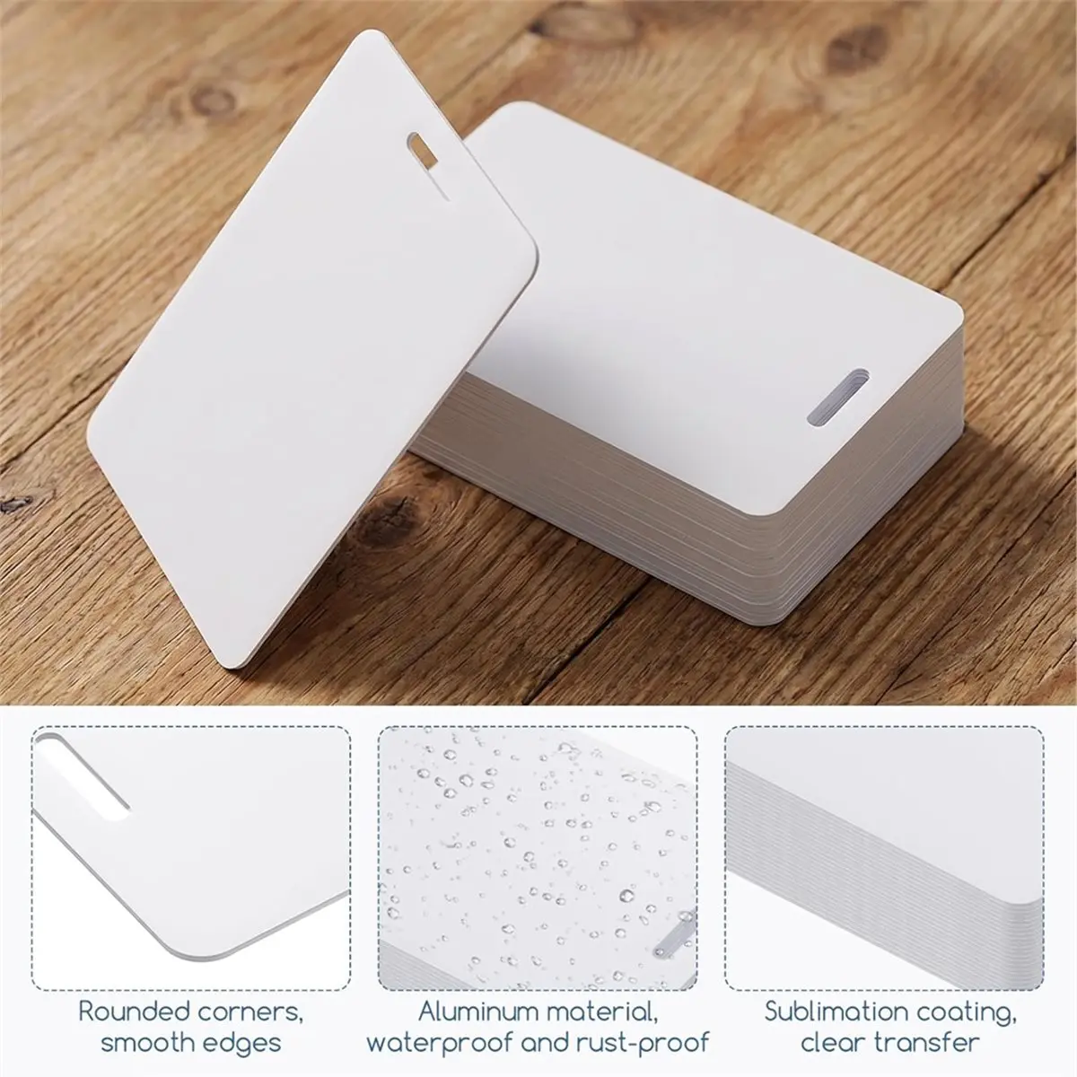 【MUST-HAVE LIST】 32PCS Sublimation Blank Luggage Tags, Double-Sided Heat Transfer Metal Blanks for DIY Travel Suitcase Tags