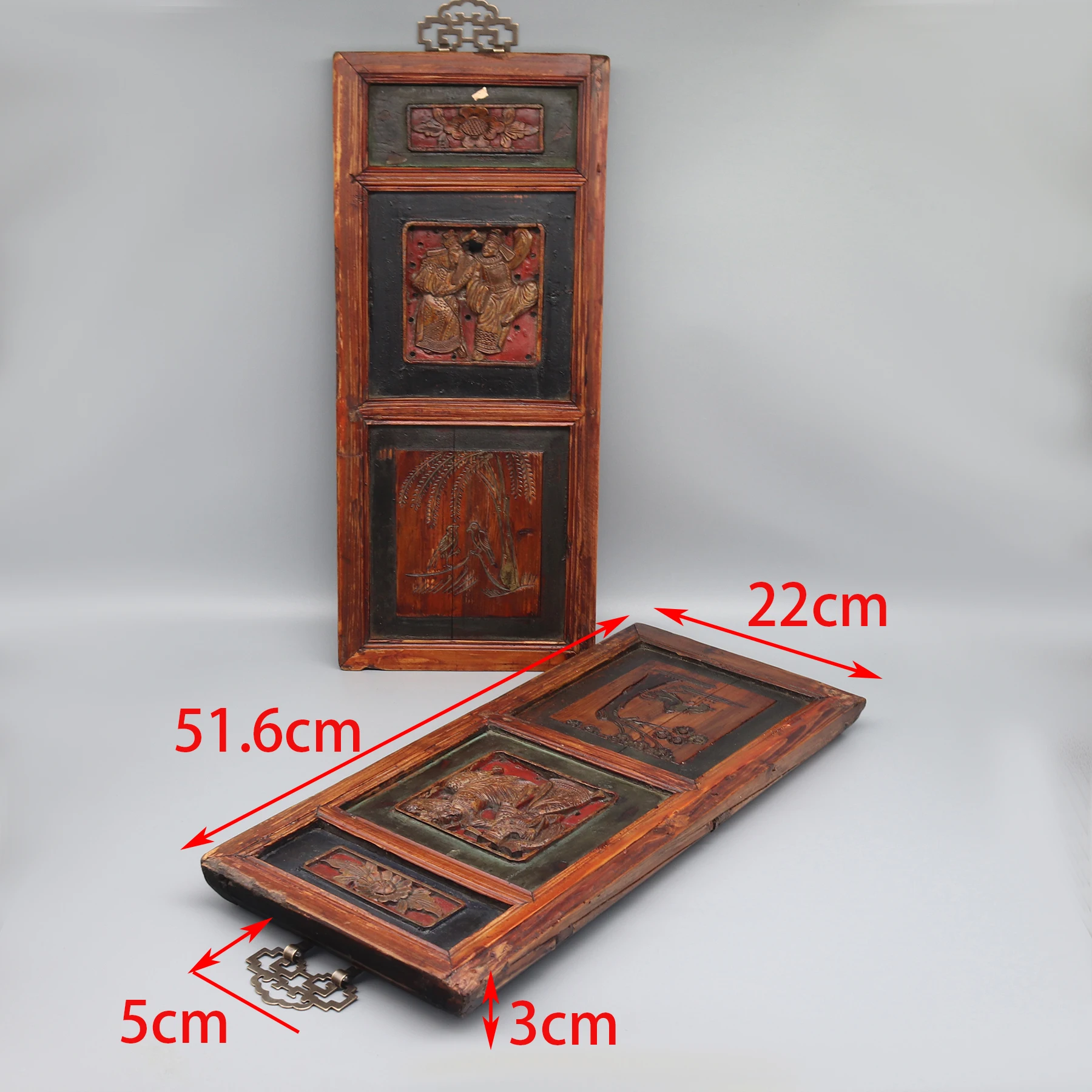 Old Carving Panels, Wall Hangings, Set of 2 Collectible Carvings