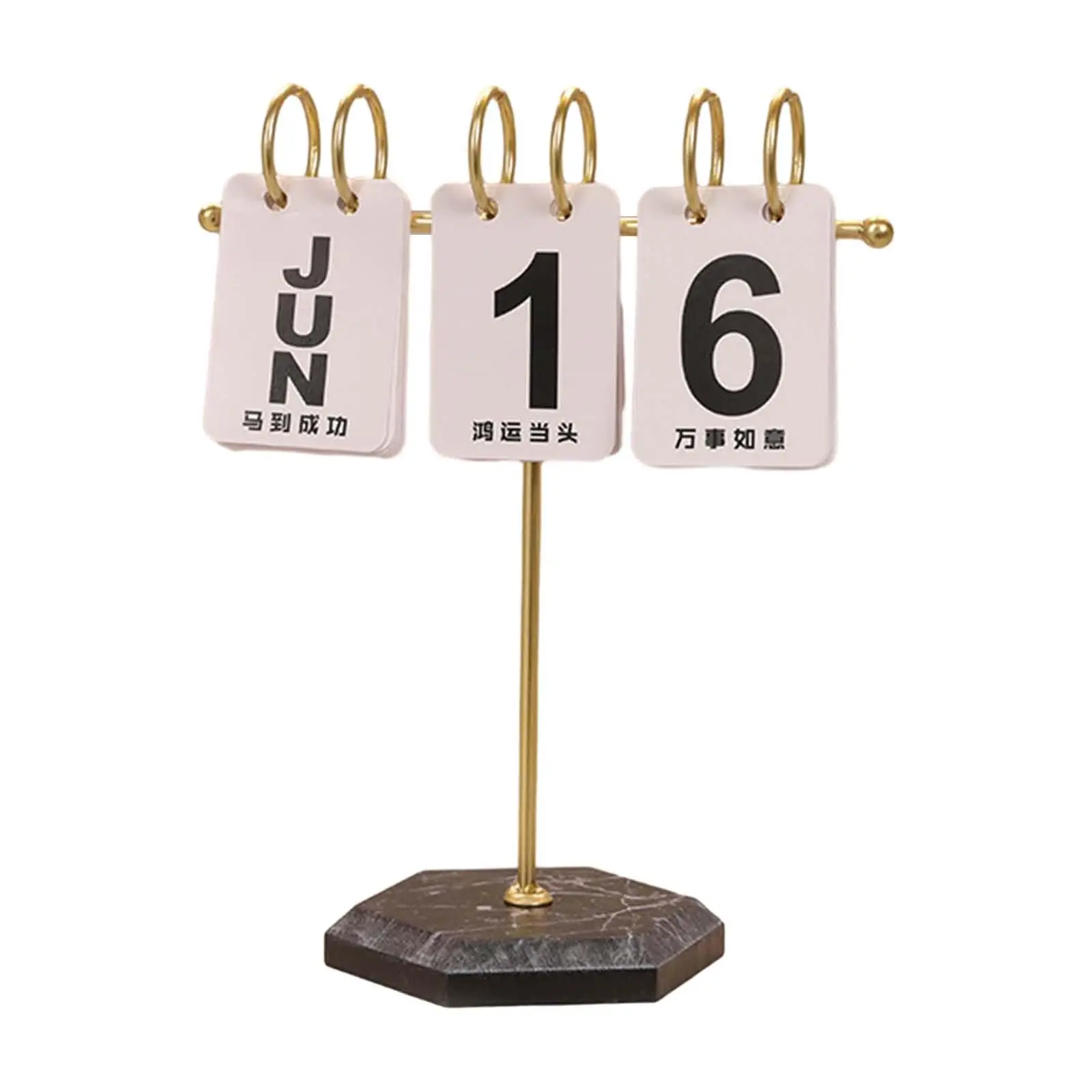 Metal Desk Calendar Artwork Desktop Calendar Reusable Month Date Display Standing Calendar for Home Decoration Office Gift