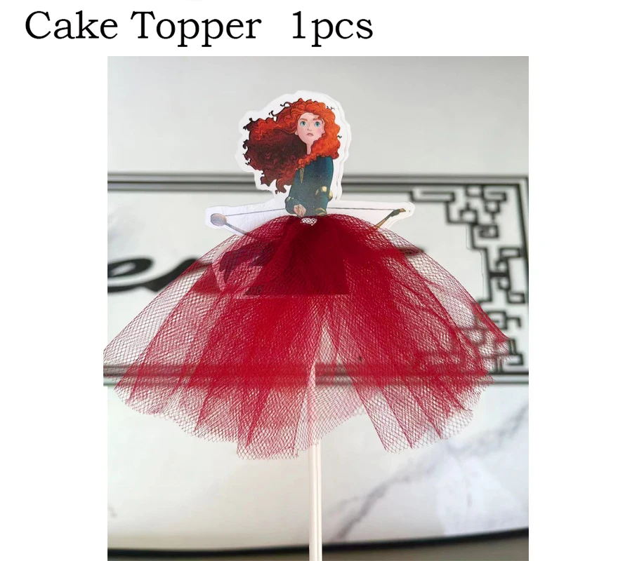 1-10 قطعة/الوحدة ديزني فروزن إلسا آنا الأميرة كعكة العلم سنو وايت ارييل أورورا كب كيك القبعات العالية الفتيات حفلة عيد ميلاد زينة