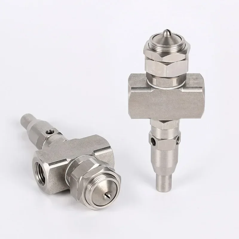 JCO Self-cleaning Air Atomizing Nozzle Stainless Steel Two Fluid Water Vapor Mixing Humidification Spray Nozzle Head