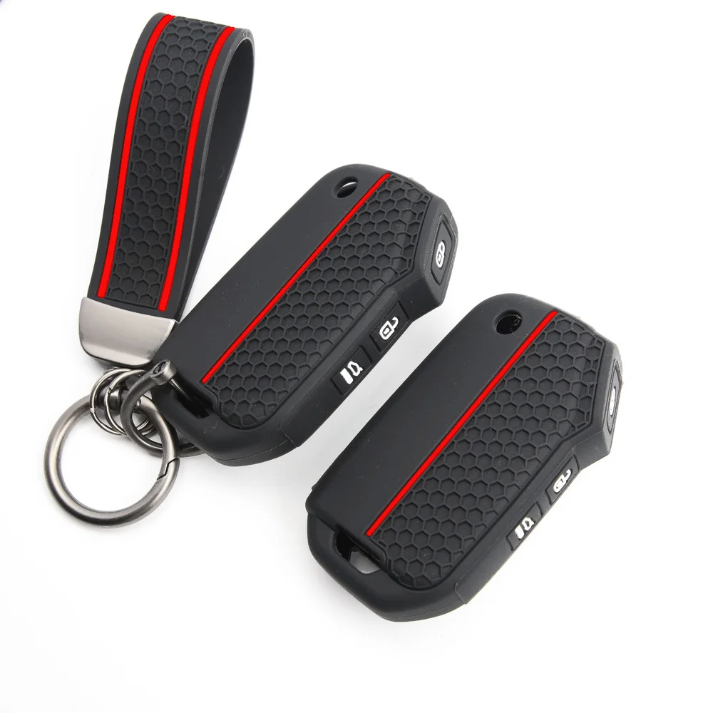 Key Fob Case With Keychain For Kia K3 K5 Sport Soul Sportage Niro Telluride Carnival Sorento Cerato Seltos Sonet Ceed Xceed