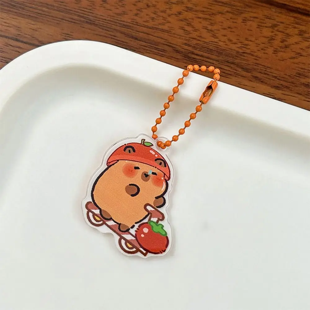 Kawaii الاكريليك كابيبارا سلسلة مفاتيح مصنوعة من الأكريليك مضحك الكرتون كابيبارا حقيبة معلقة الإبداعية لطيف كابيبارا قلادة الاطفال