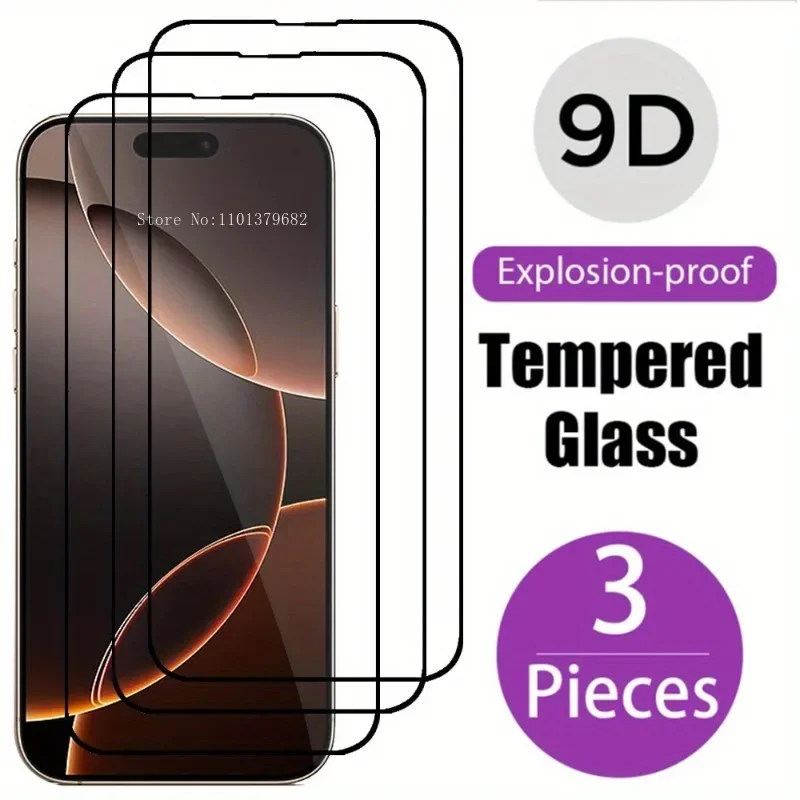 3Packs Tempered Glass Screen Protectors for iPhone 16 15 Pro Max 11 12 13 Pro Mini Phone Glass For IPhone 7 8Plus X XR XS Glass