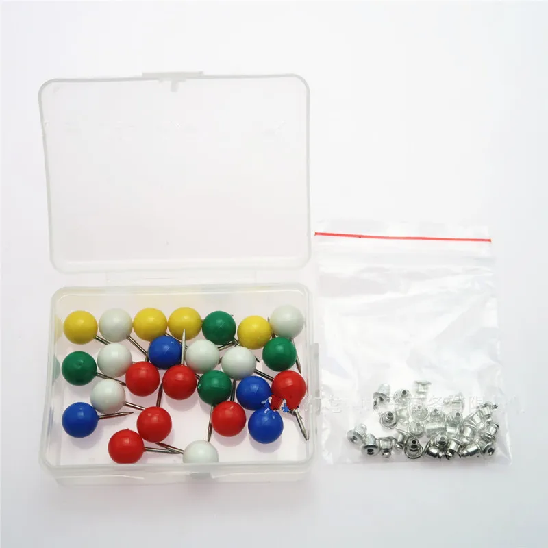 25/10PCS Round Pearl Beads Pins Mixed Color Plastic Ball Head Pin for Sewing Bead Pin with Bead Cap Sewing Tool