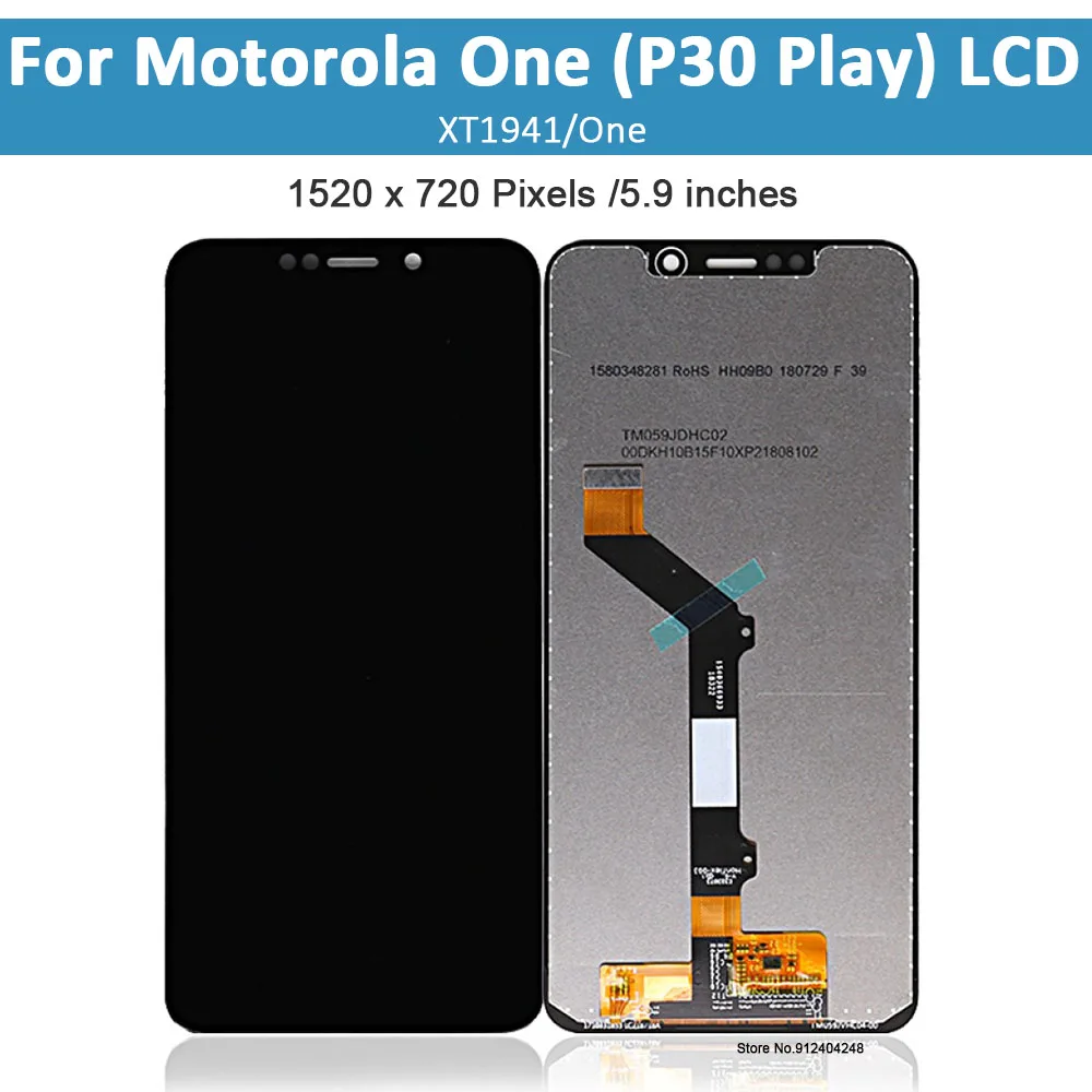 Original lcd For Motorola Moto One P30 Play Display Assemble XT1941-1 XT1941-3 XT1941-4 LCD Display Touch Screen With Frame