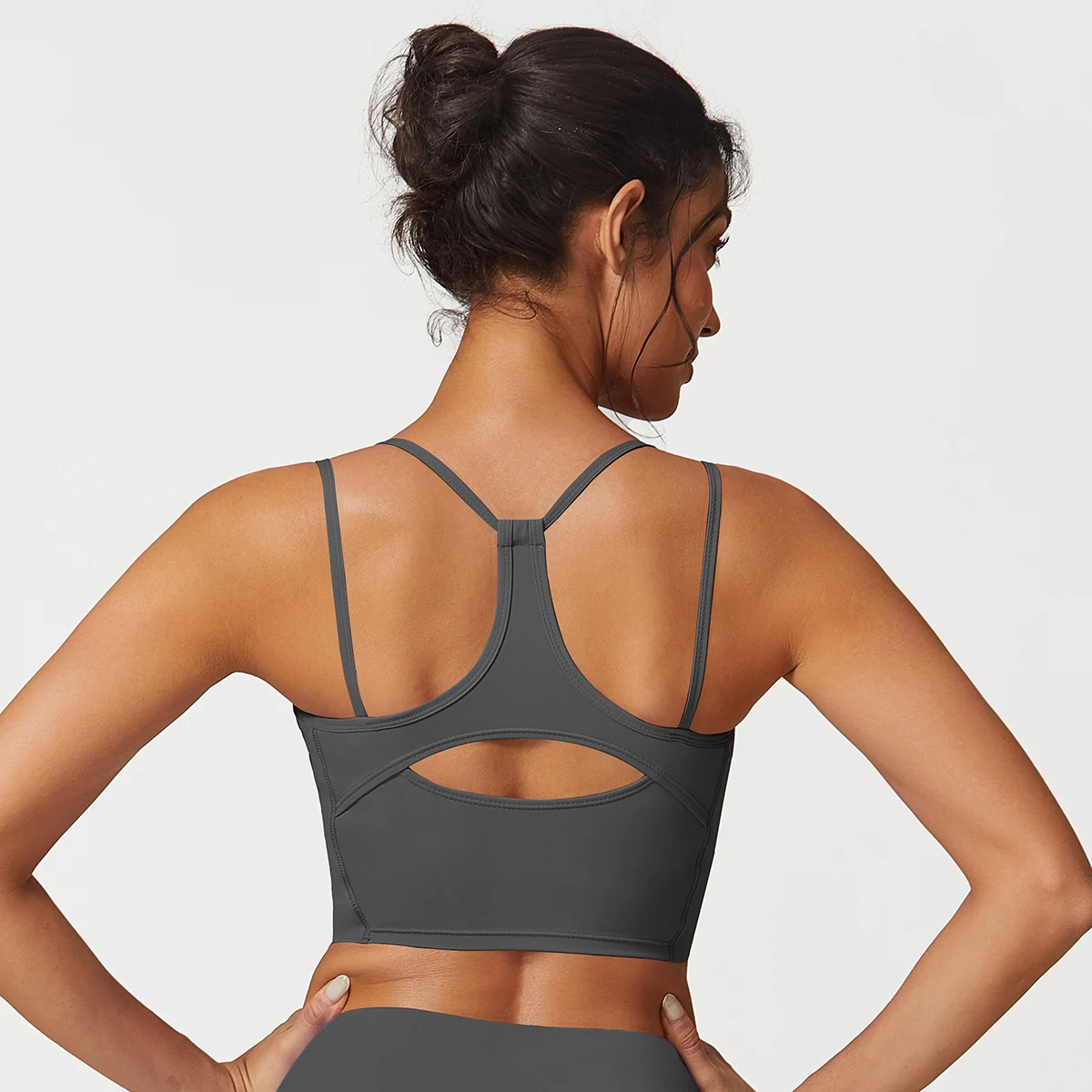 Sujetador deportivo de alto impacto con doble correa para mujer, sujetador Sexy para entrenamiento de Yoga palangre, Top corto deportivo, ropa interior de ejercicio, Bralette femenino