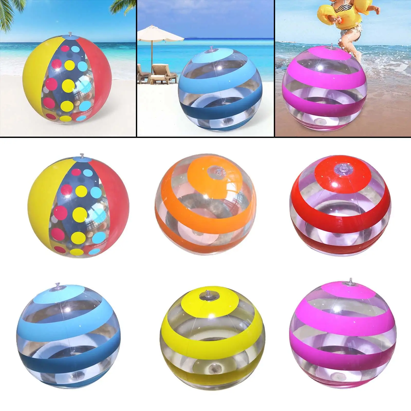 Beach Ball Leakproof Pool Water Games Toys PVC 15.75'' Summer Water Games Blow