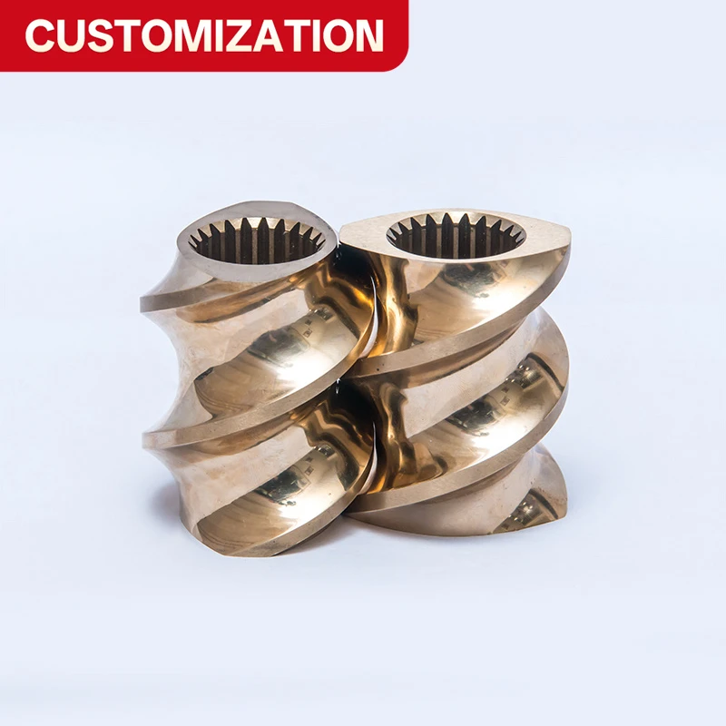 Custom Twin Screw Thread Element WR5 X260 Alloy for Extruder Conveying Mixing Sections in Food Feed Casting auger screw