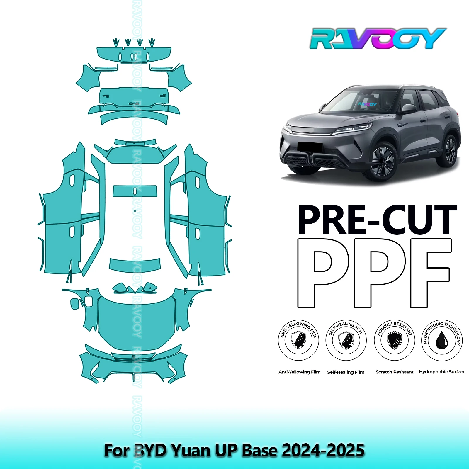 

Full Vehicle Clear Bra Precut PPF Paint Protection Film For BYD Yuan UP Base 2024-2025