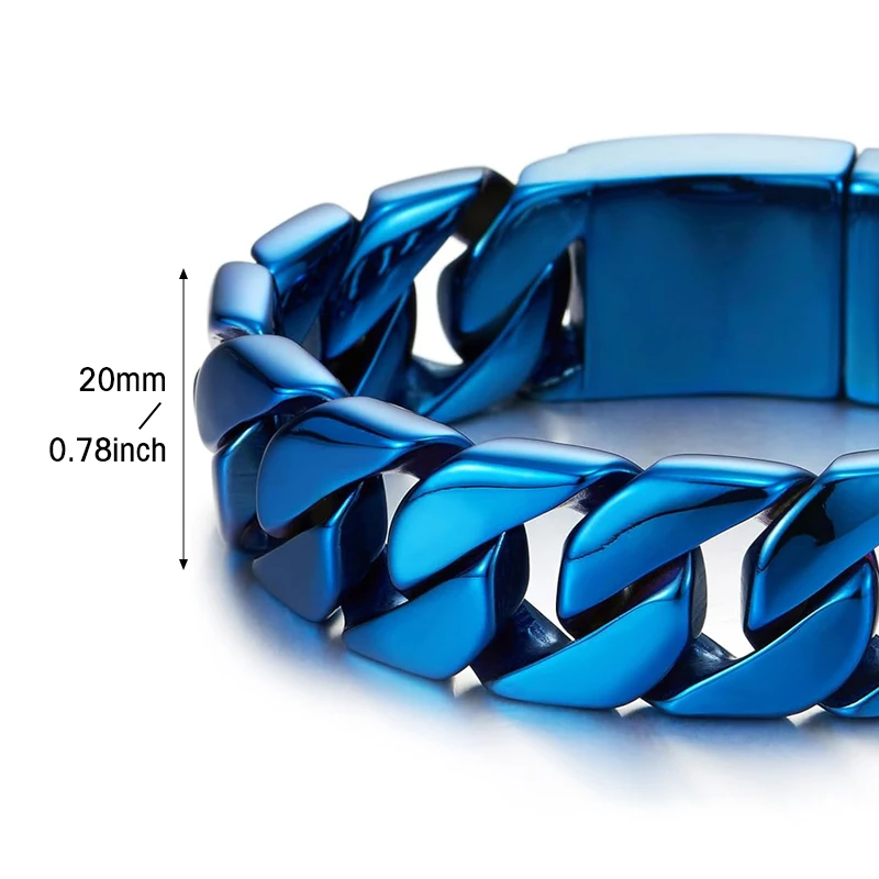 

316l Stainless Steel Bracelet 20mm, Personalized Waterproof, High-Quality Gold Plated Cuban Link Chai A Gift for My Boyfriend