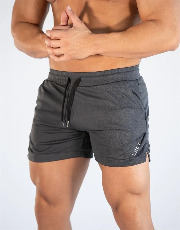 Shorts esportivos de fitness de secagem rápida masculino, shorts de malha respirável, treino de corrida, novo verão, 2022