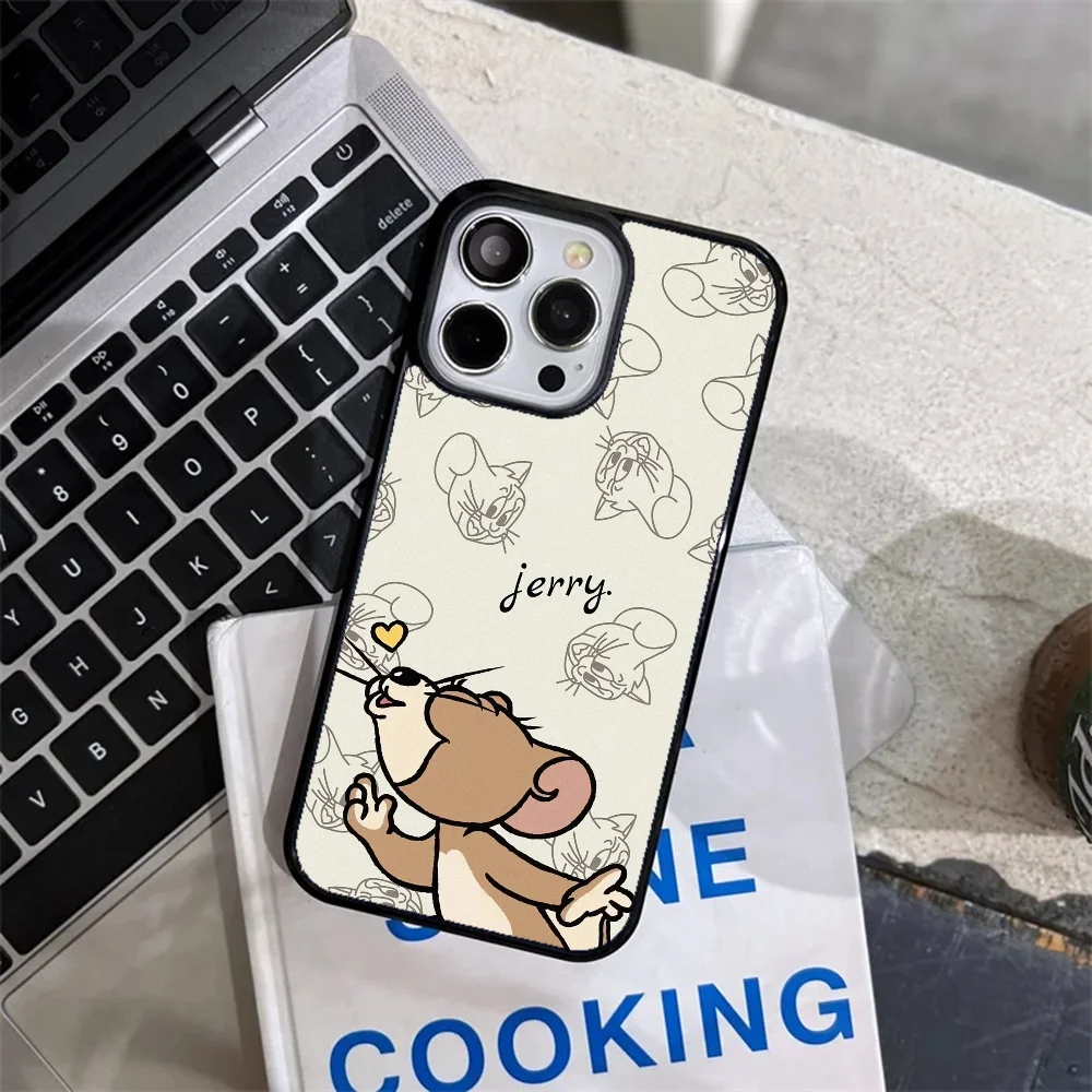 Cartoon Tom And Jerry Couple Phone Case Strong Magnetic For IPhone 15 14 13 Pro Max 11 12 Mini Alex Mirror For Magsafe