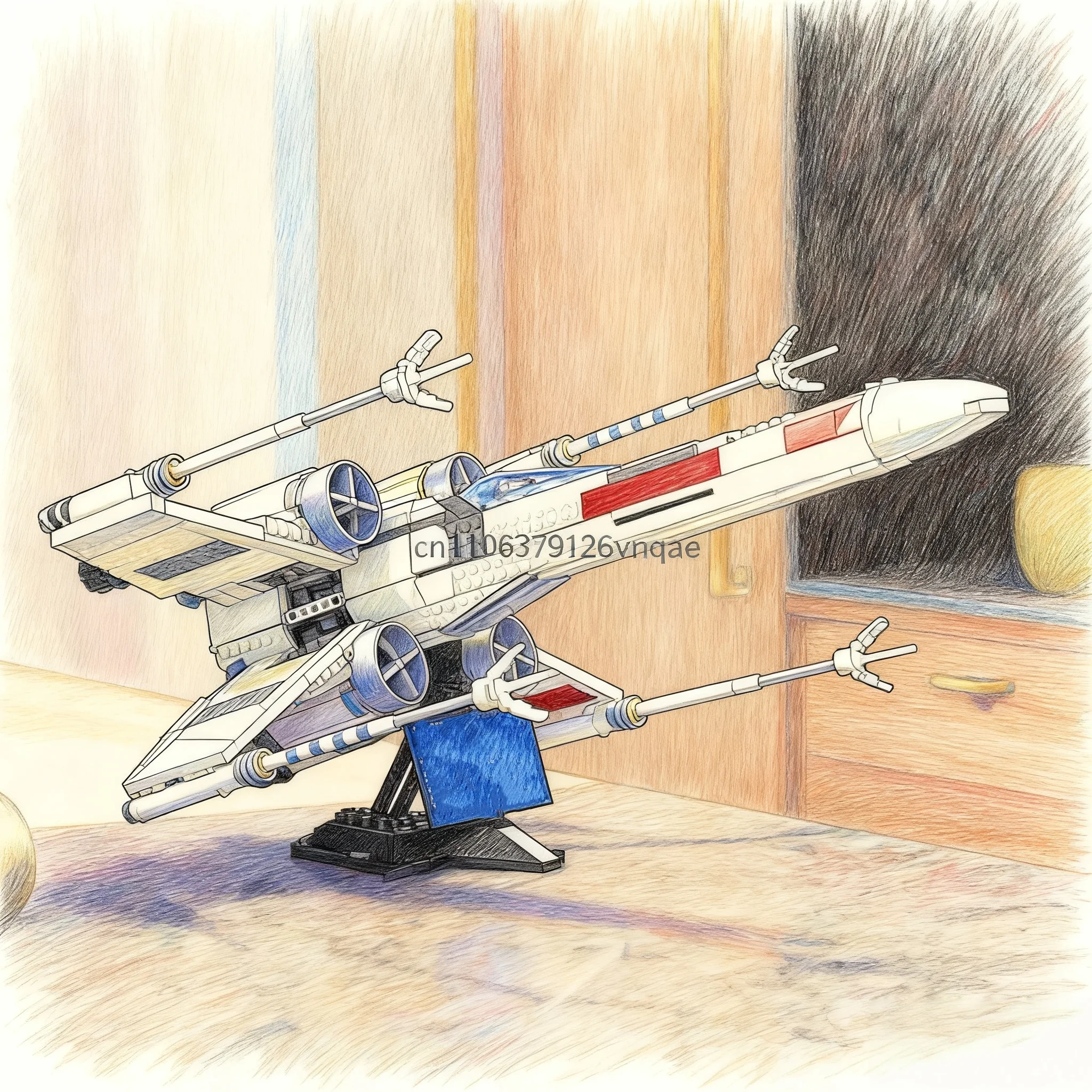 

1559 PCS red five X fast transportation platform children build toys, decoration toys, gifts, movie series