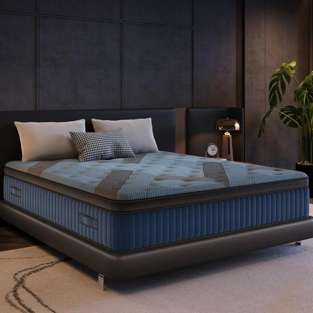 Queen Mattress, 12 Inch Queen size Mattresses in a Box, Durable Hybrid Mattress with Gel Memory Foam & Pocket Springs