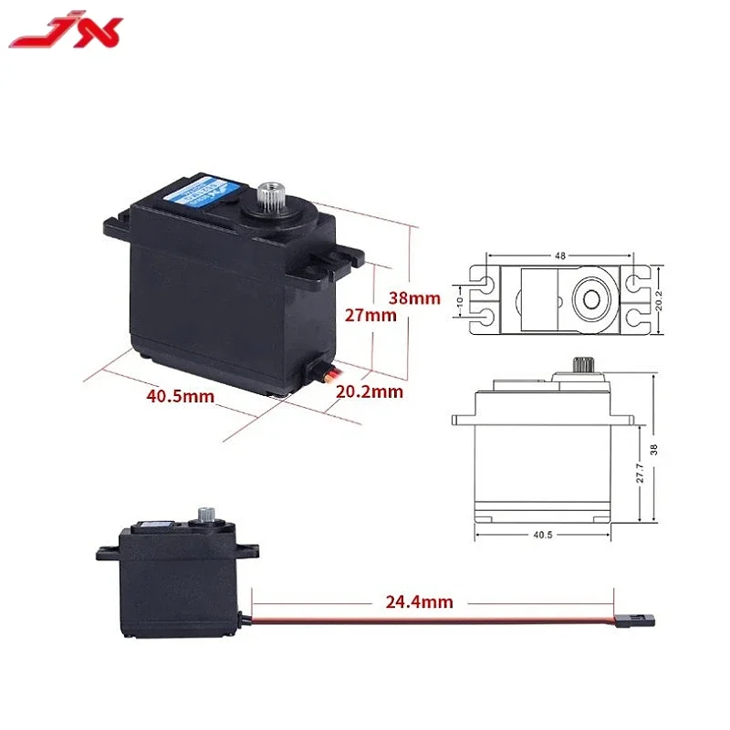 JX Servo PDI-5521MG 20KG Servo High Precision Metal Gear Digital Standard Servo For RC Airplane Aircraft Glider Boat 1/10Car Toy
