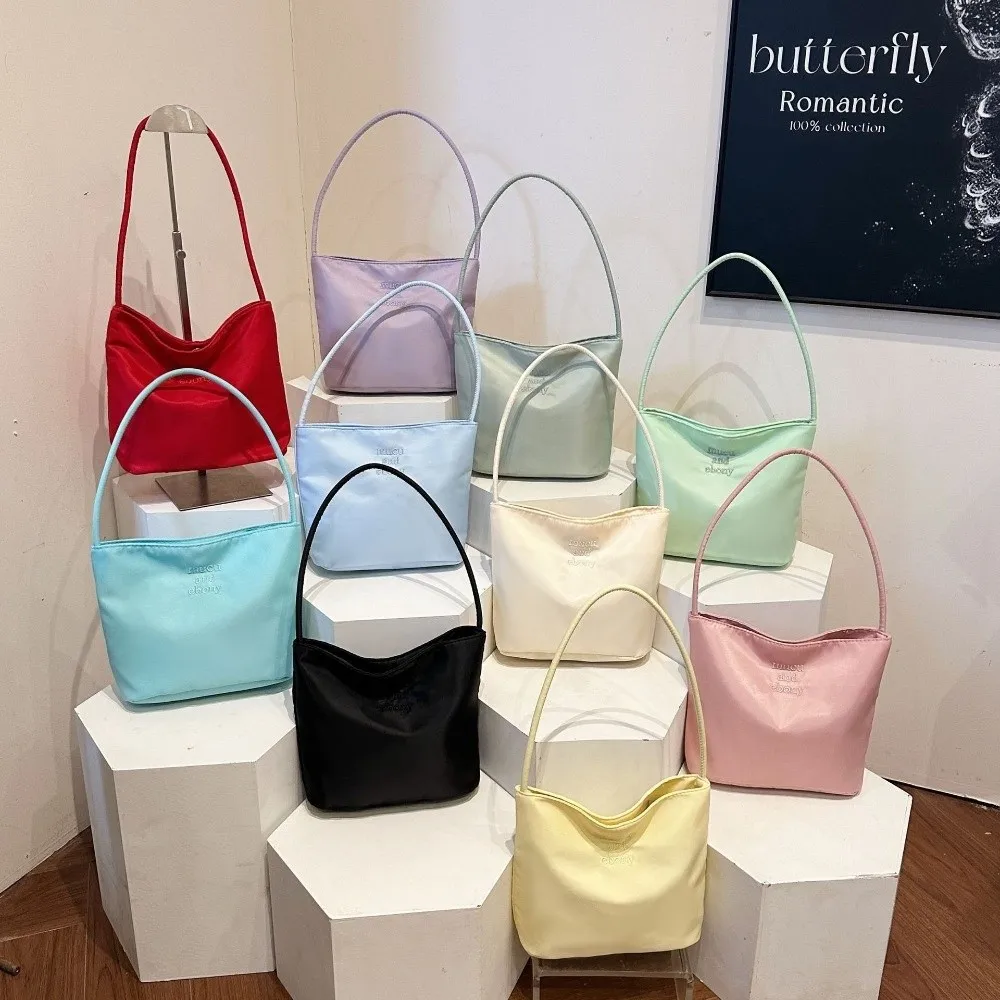 New Oxford Shoulder Bag Large Capacity Waterproof Tote Bag Commuting Embroidered Letters Underarm Handbag Women