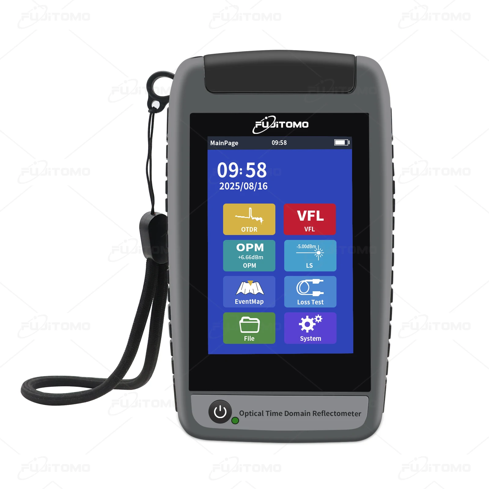 FUJITOMO MINI OTDR Pro Fibra Activa OPM VFL OLS IOLM Map FTM1000A 24/22dbm SM1310/1550nm 1610nm 1625nm Maxmum Distance 80KM