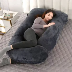 175*90cm Fleece Pregnant Women Pillow Full Surround Sleeping Pillows U/J Type Body Support For Back Belly Hip Leg Relax Cushions