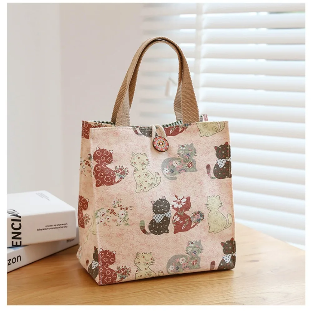 Printed Butterfly Lunch Bag Trendy Large Capacity Canvas Canvas Bags Food Container