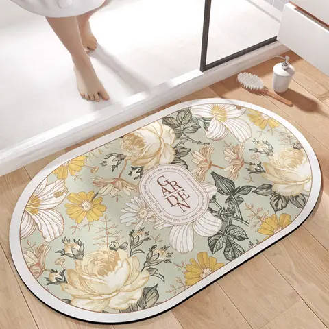 VIKAMA 세련된 흡수성 목욕 내마모성 룸 도어 매트 화장실 바닥 매트 먼지 방지 욕실 매트 내구성 실내 매트