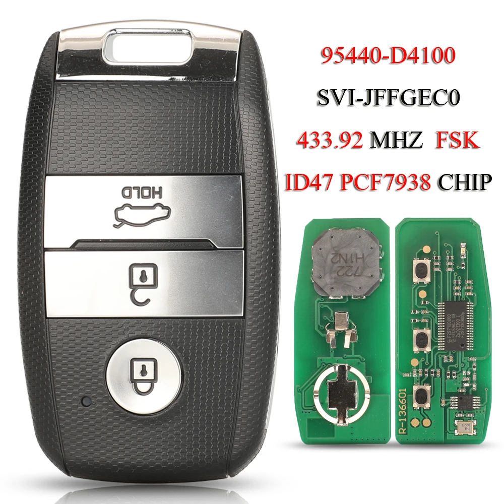 jingyuqin 95440-D4100 Remote Keyless Smart Car Key For Kia Optima 2016-2018 FSK 434Mhz ID47 PCF7938 Chip SVI-JFFGEC0