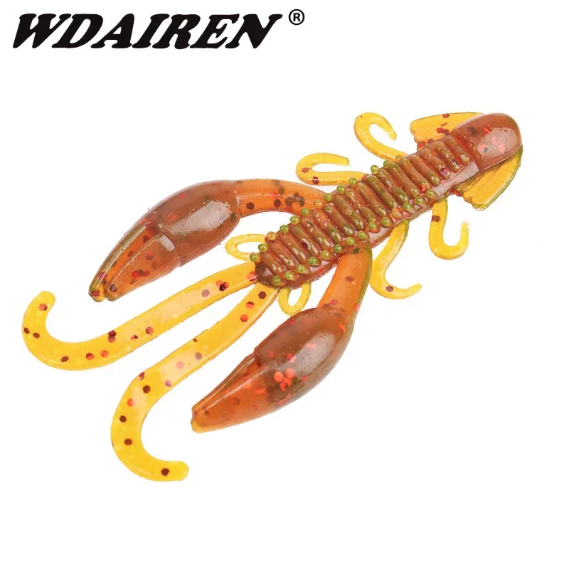 

10 Pcs Jig Wobblers Silicone Soft Bait Fishy Smell Worm Lobster Fishing Lures 5cm/7cm Shrimp Float Swivel Twintails Sea Fishing