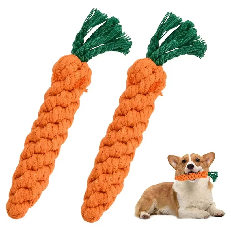 

1PC Dog Toy Braided Rope Robust Chew Toy for Small Medium Dogs for Teeth Cleaning Puppy Carrot Rope Pet Supplies dog accessories