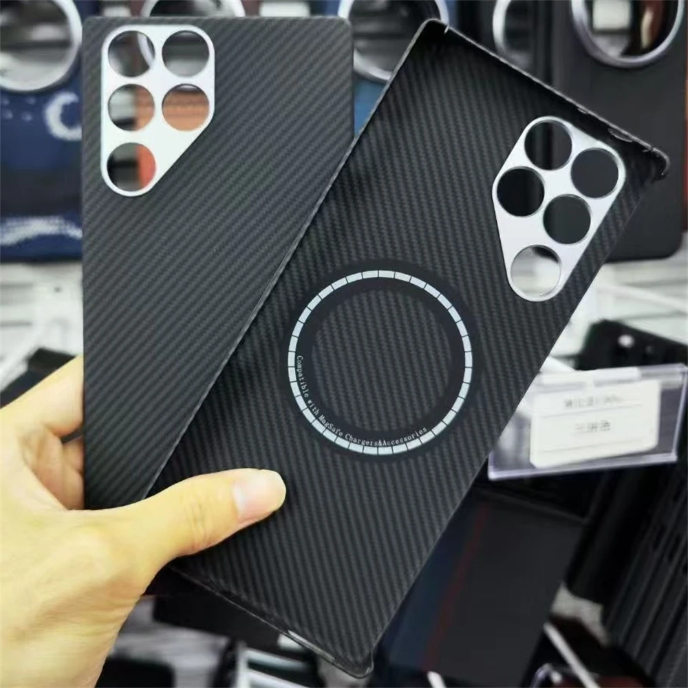 حافظة كيفلر لهاتف ZTE nubia RedMagic 11 Pro من ألياف الأراميد شحن مغناطيسي رفيع للغاية بتصميم بسيط من ألياف الكربون