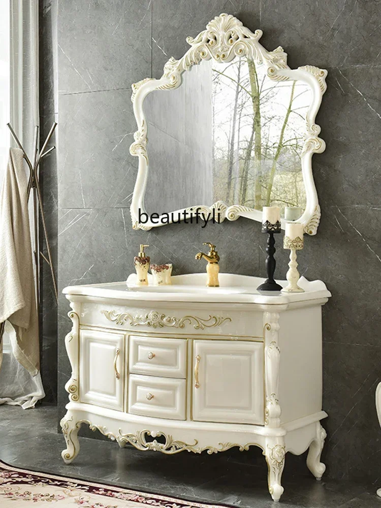 Bathroom Cabinet Combination Jade Whole Washbin Bathroom Table Washbasin Floor Light Luxury