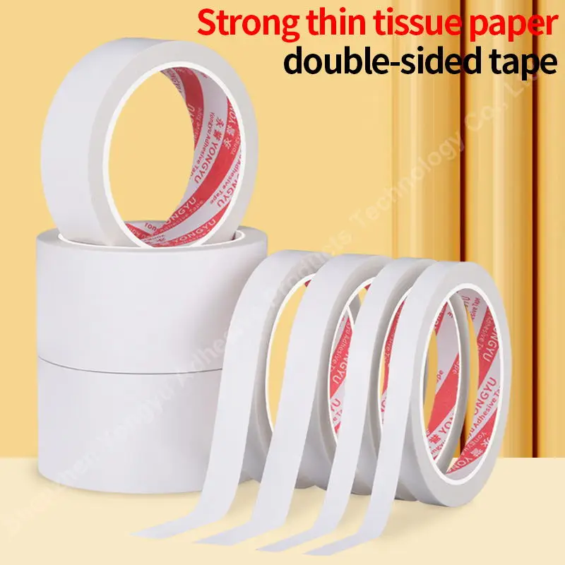 50m Strong adhesive tape double-sided tape ultra-thin white household and office technology double-sided tape adhesive paper